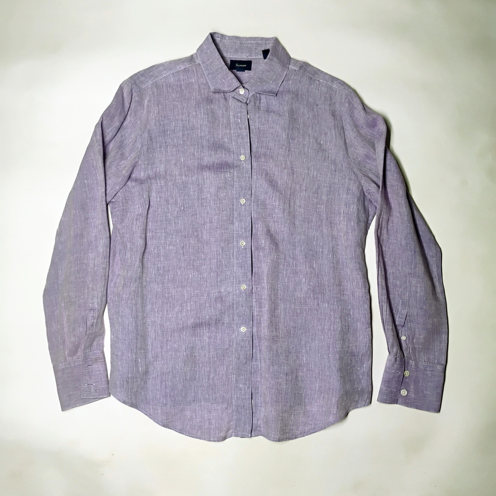 Faconnable Lavender Mens's Button-Down Long Sleeve Shirt Size 14